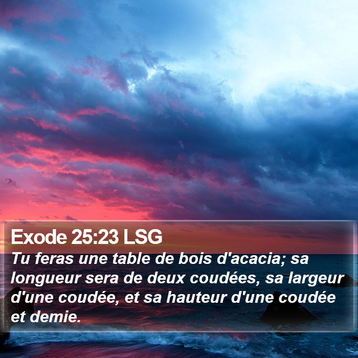 Exode 25:23 LSG Bible Study