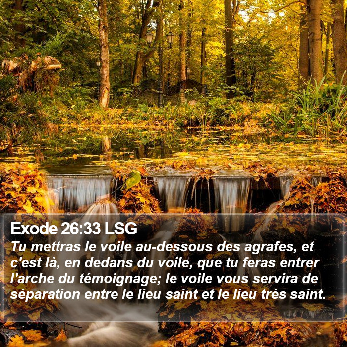 Exode 26:33 LSG Bible Study