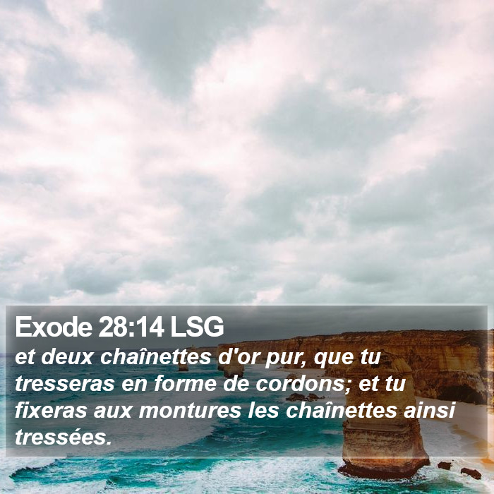 Exode 28:14 LSG Bible Study