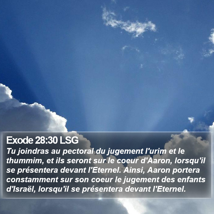 Exode 28:30 LSG Bible Study