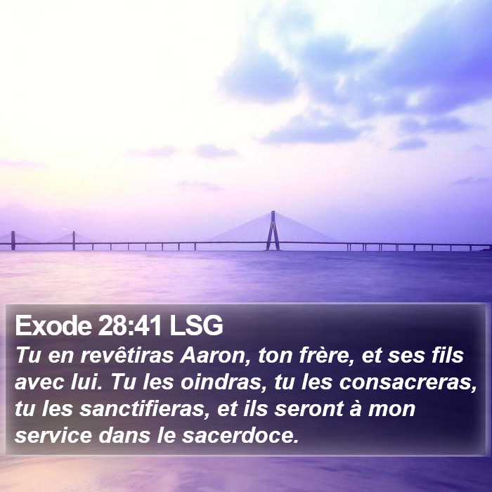 Exode 28:41 LSG Bible Study