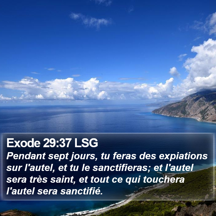 Exode 29:37 LSG Bible Study