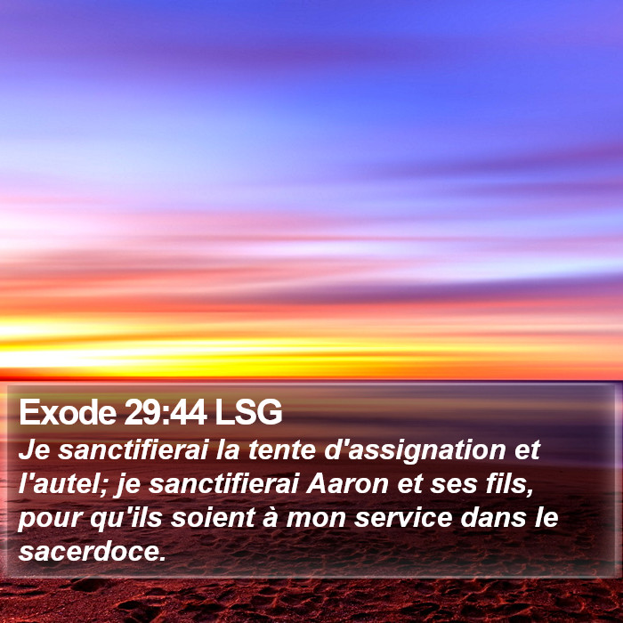 Exode 29:44 LSG Bible Study