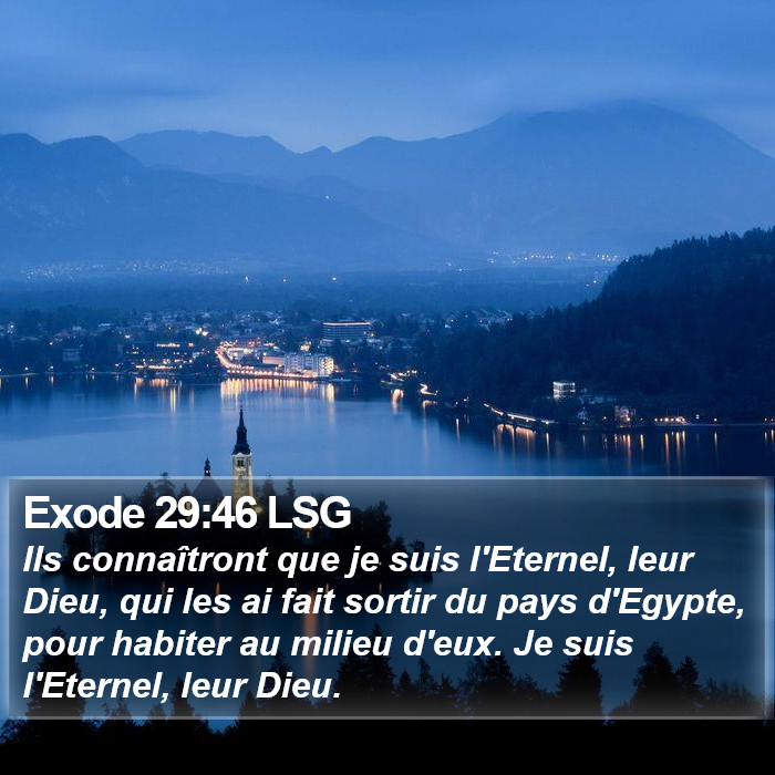 Exode 29:46 LSG Bible Study