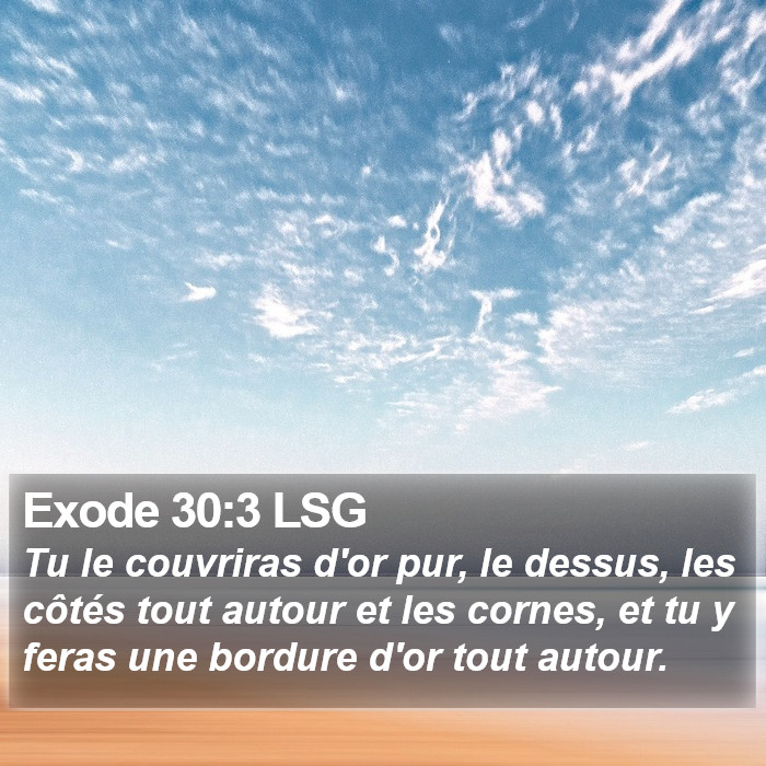 Exode 30:3 LSG Bible Study