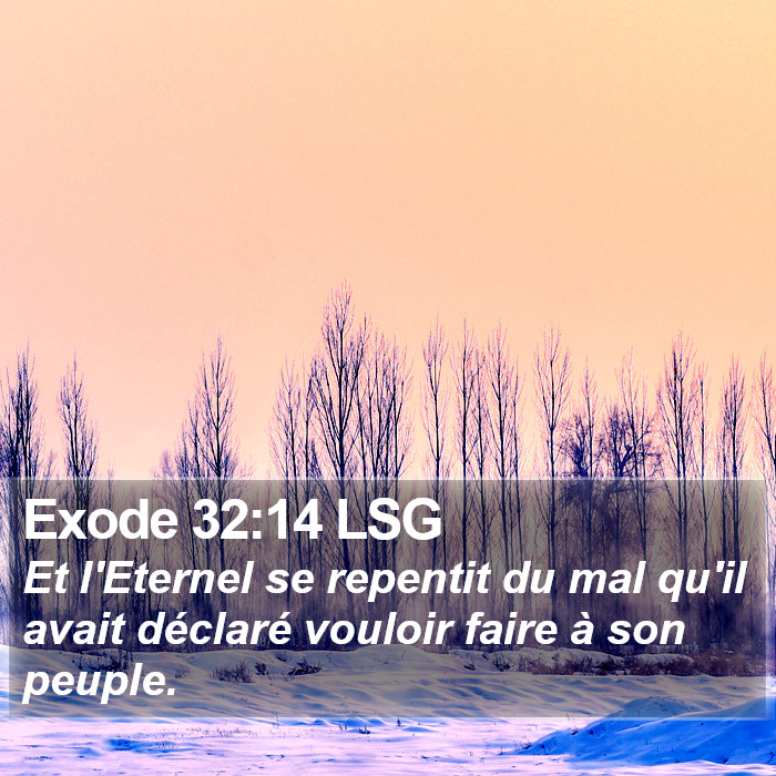 Exode 32:14 LSG Bible Study