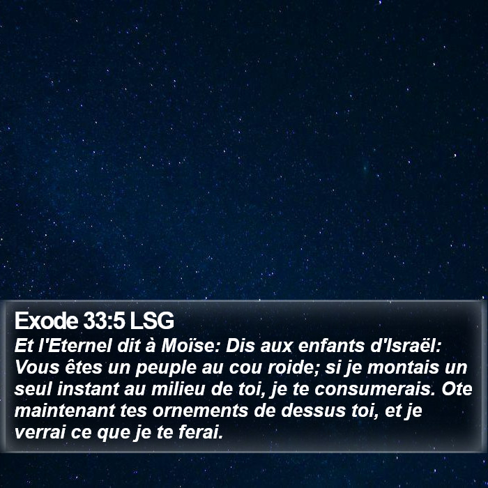 Exode 33:5 LSG Bible Study