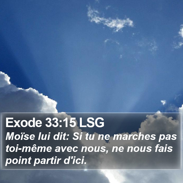 Exode 33:15 LSG Bible Study