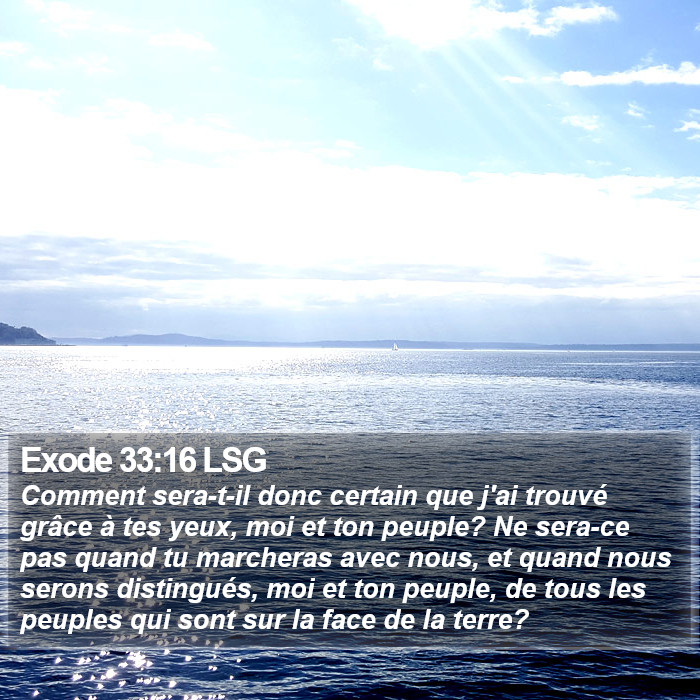 Exode 33:16 LSG Bible Study