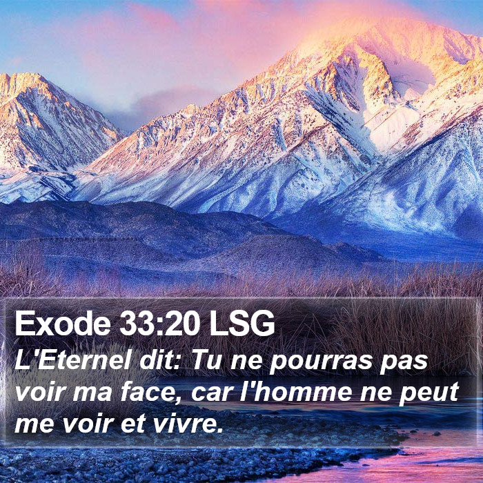 Exode 33:20 LSG Bible Study