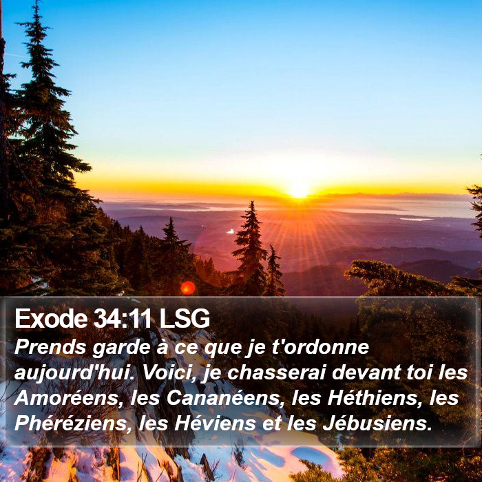 Exode 34:11 LSG Bible Study