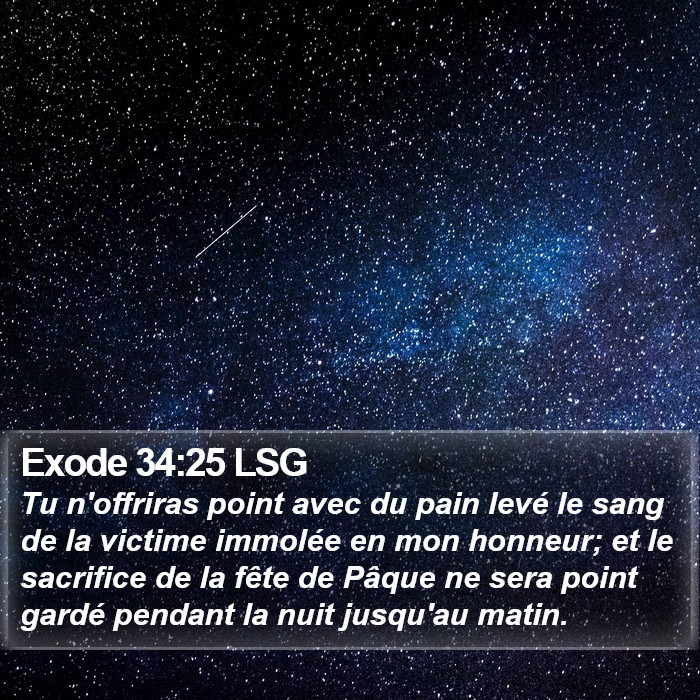 Exode 34:25 LSG Bible Study