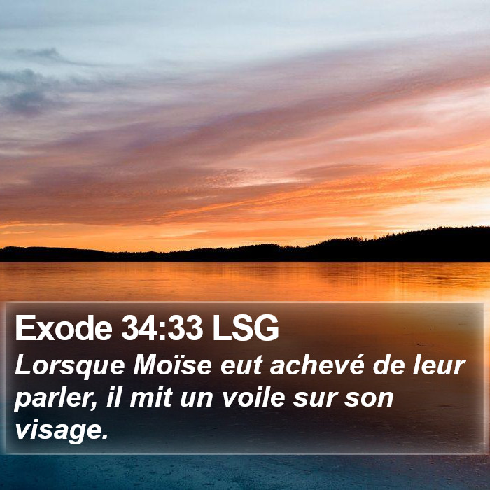 Exode 34:33 LSG Bible Study