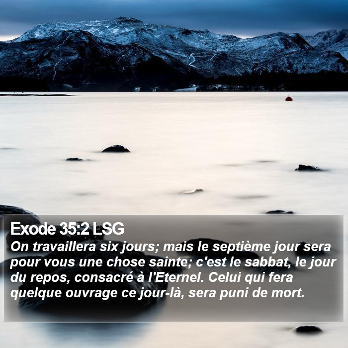 Exode 35:2 LSG Bible Study