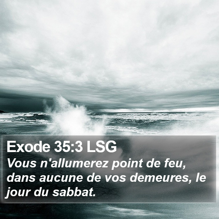 Exode 35:3 LSG Bible Study