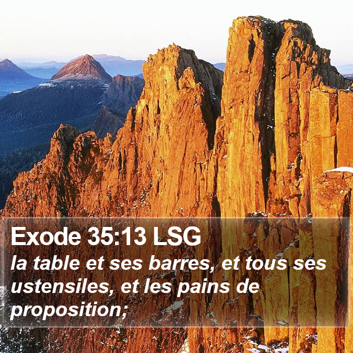 Exode 35:13 LSG Bible Study