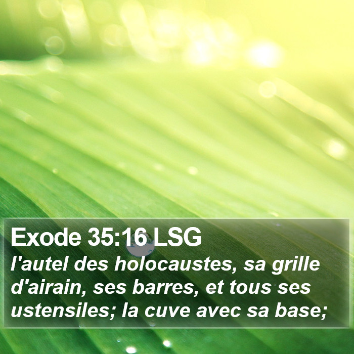 Exode 35:16 LSG Bible Study