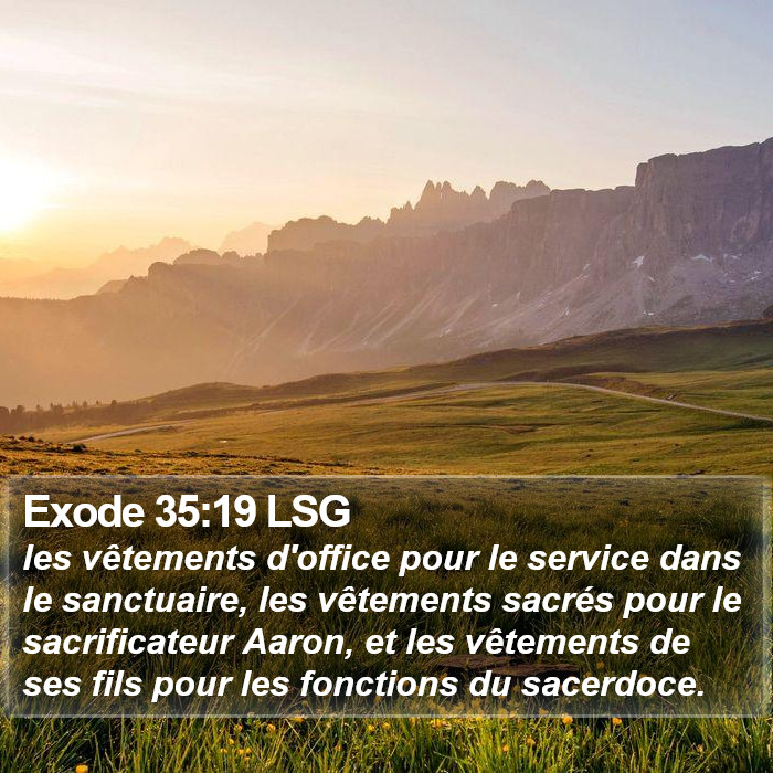 Exode 35:19 LSG Bible Study