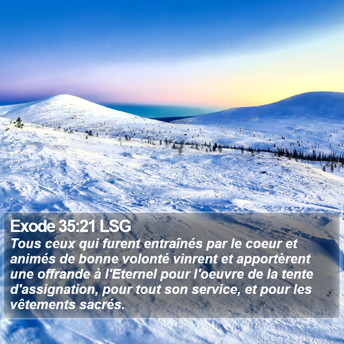 Exode 35:21 LSG Bible Study