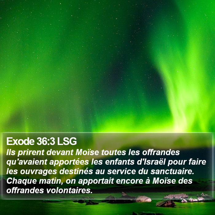 Exode 36:3 LSG Bible Study