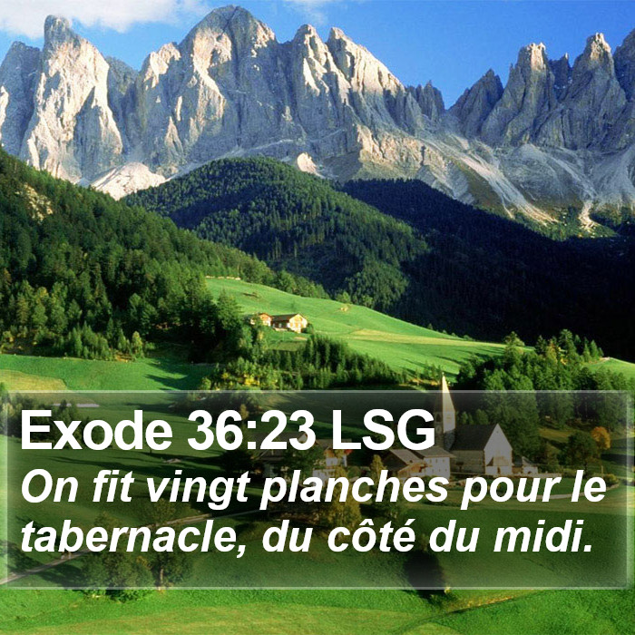 Exode 36:23 LSG Bible Study