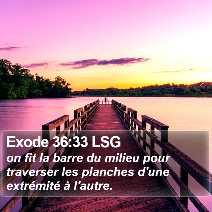 Exode 36:33 LSG Bible Study