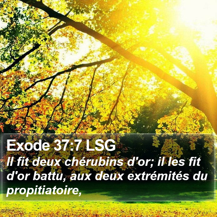 Exode 37:7 LSG Bible Study