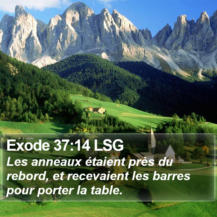 Exode 37:14 LSG Bible Study