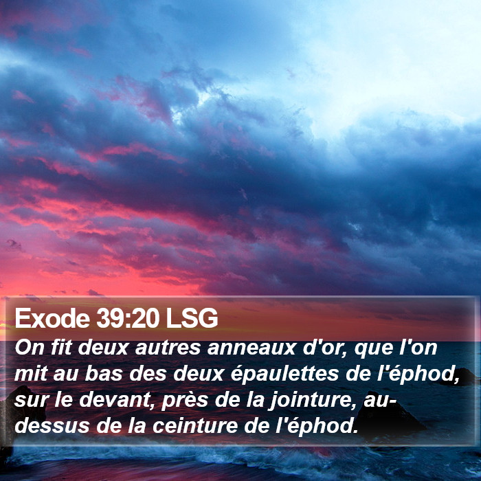 Exode 39:20 LSG Bible Study