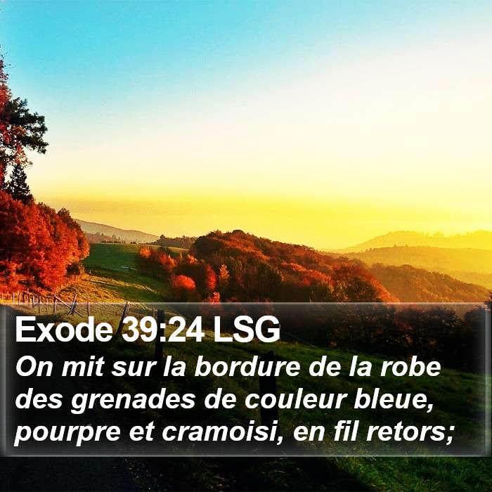 Exode 39:24 LSG Bible Study