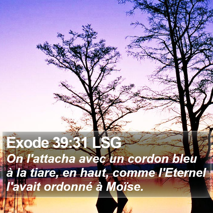 Exode 39:31 LSG Bible Study