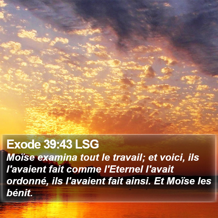 Exode 39:43 LSG Bible Study