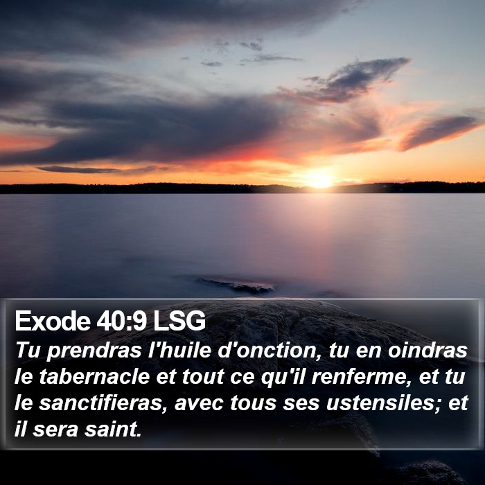 Exode 40:9 LSG Bible Study