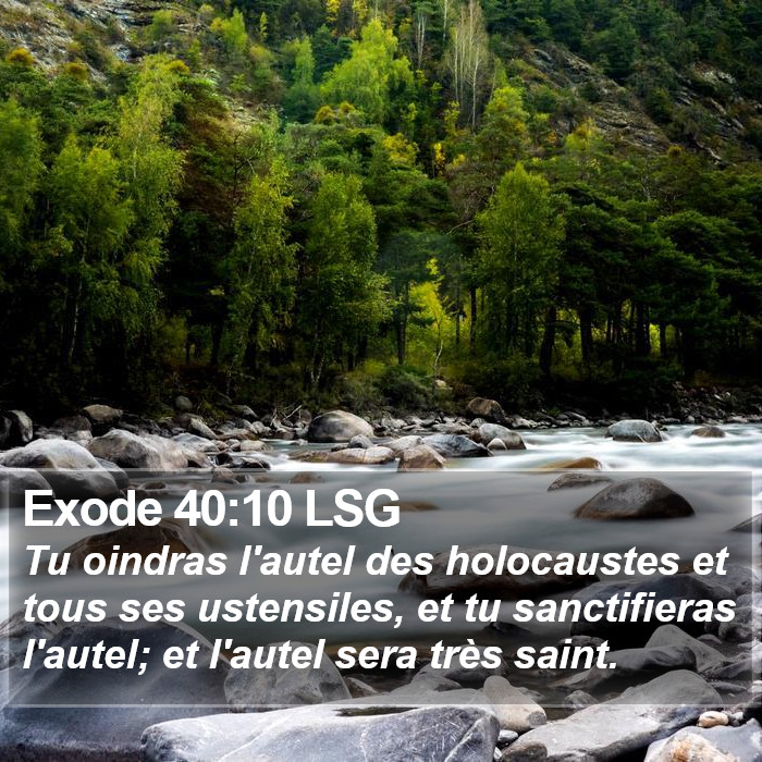 Exode 40:10 LSG Bible Study
