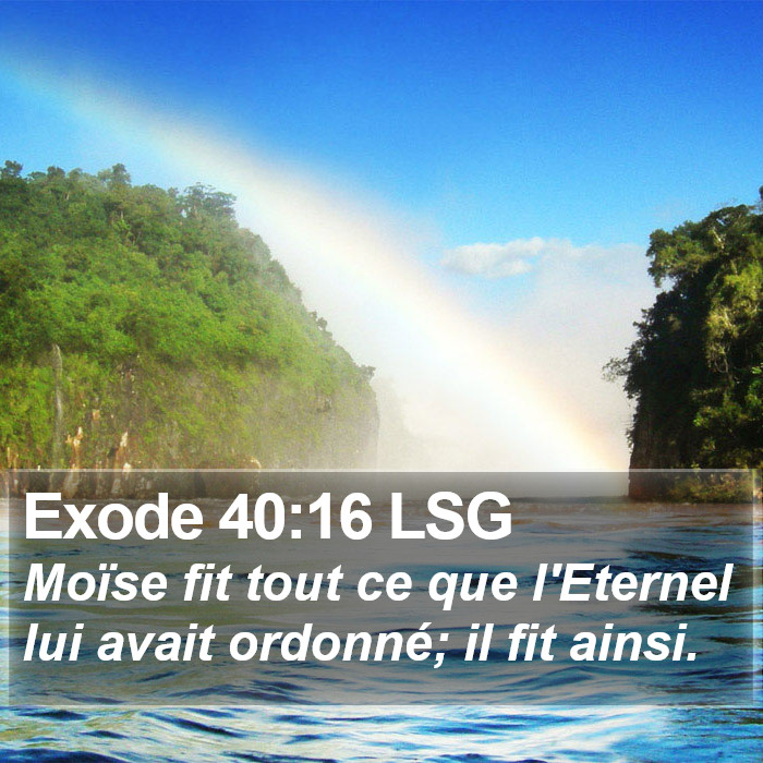 Exode 40:16 LSG Bible Study