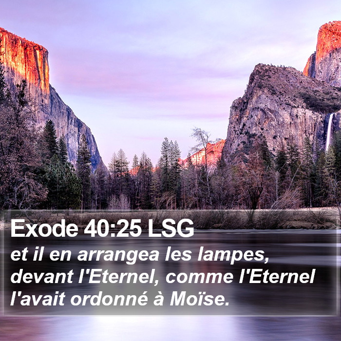 Exode 40:25 LSG Bible Study