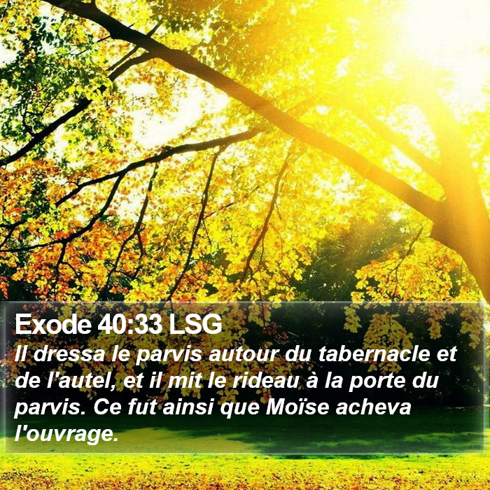 Exode 40:33 LSG Bible Study