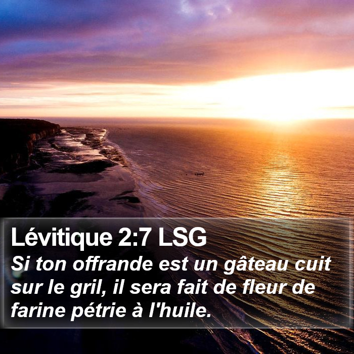 Lévitique 2:7 LSG Bible Study