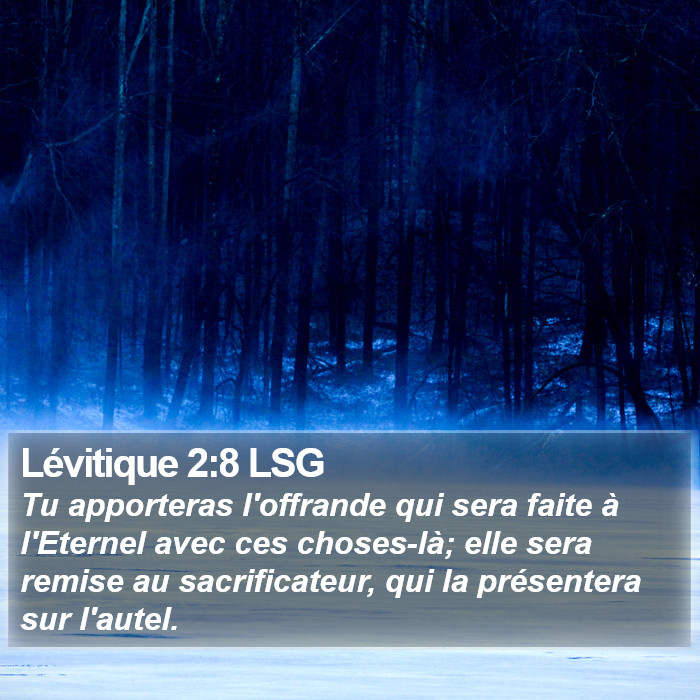 Lévitique 2:8 LSG Bible Study