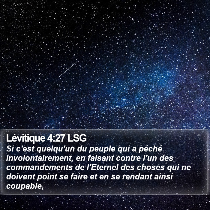 Lévitique 4:27 LSG Bible Study
