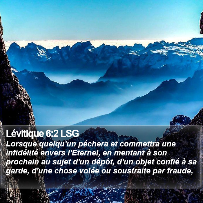 Lévitique 6:2 LSG Bible Study