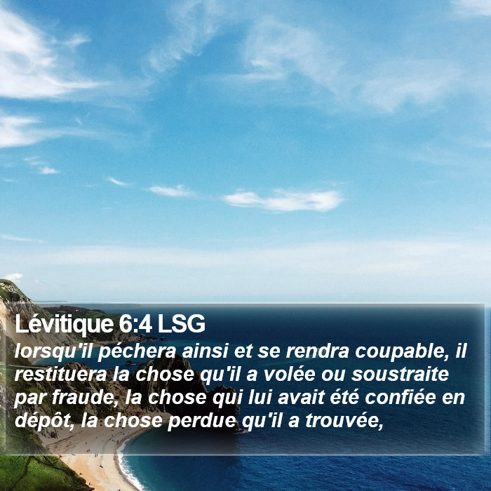 Lévitique 6:4 LSG Bible Study