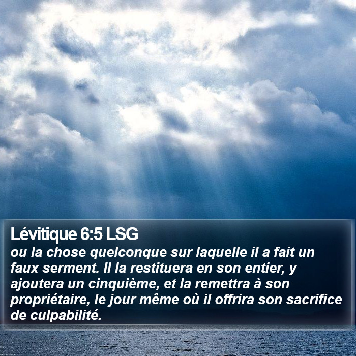 Lévitique 6:5 LSG Bible Study