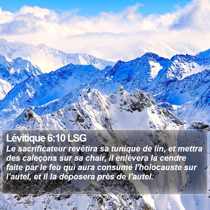 Lévitique 6:10 LSG Bible Study