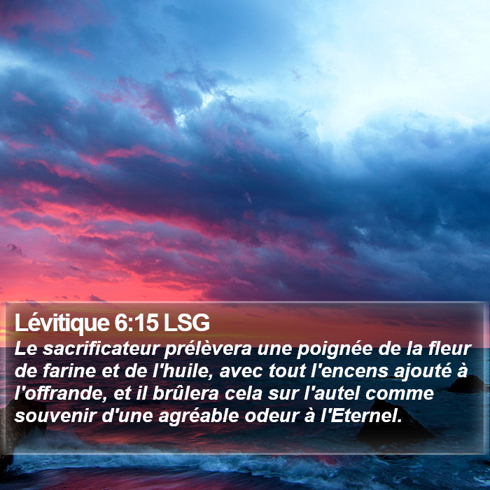 Lévitique 6:15 LSG Bible Study