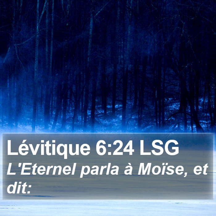 Lévitique 6:24 LSG Bible Study