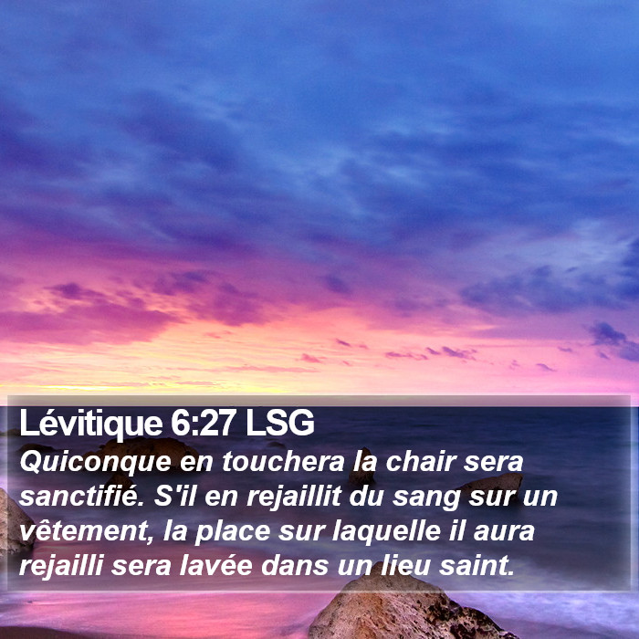 Lévitique 6:27 LSG Bible Study