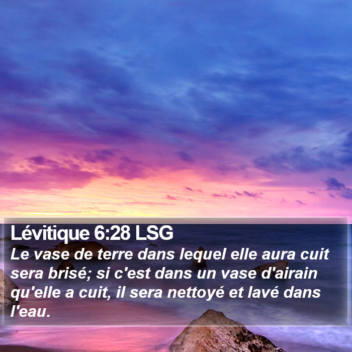 Lévitique 6:28 LSG Bible Study