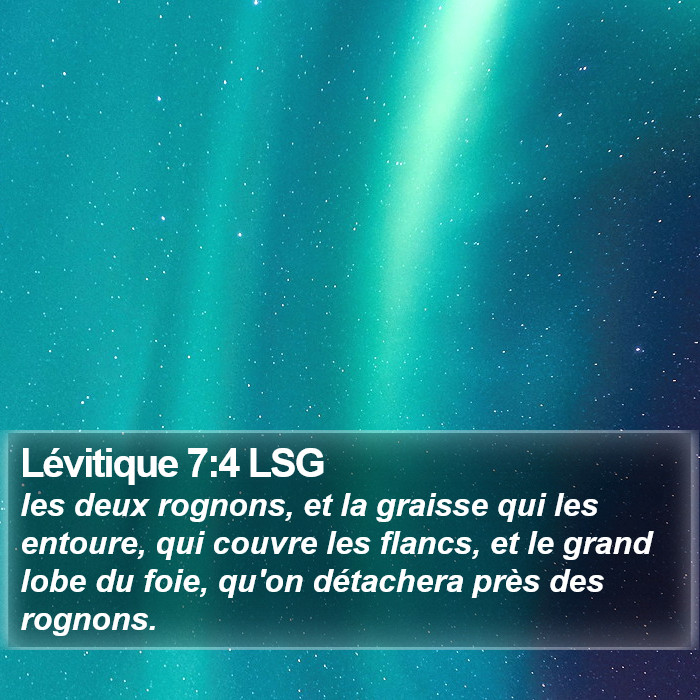 Lévitique 7:4 LSG Bible Study