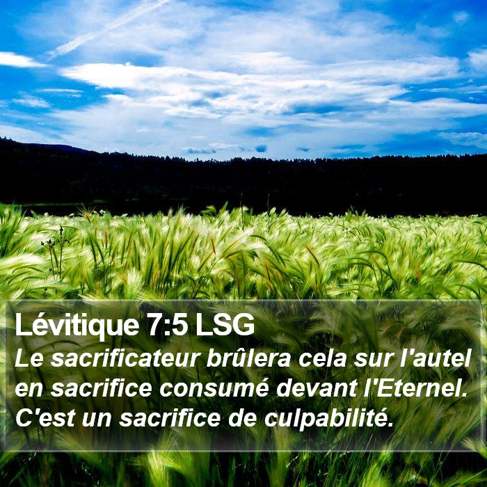 Lévitique 7:5 LSG Bible Study